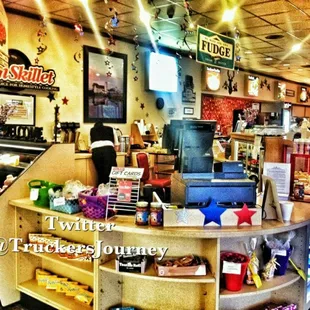 the interior of a bakery