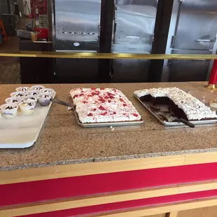a variety of desserts