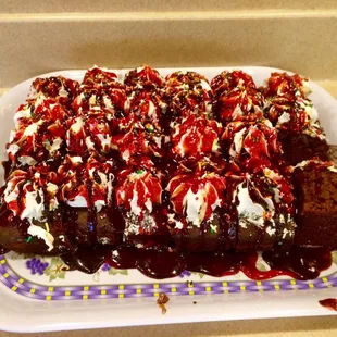 Chocolate cake with chocolate sauce-2017