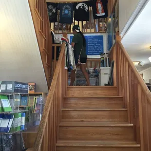 Up the stairs to the second floor