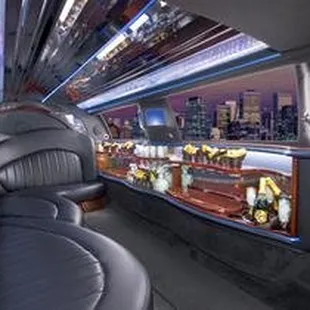 the interior of the limo