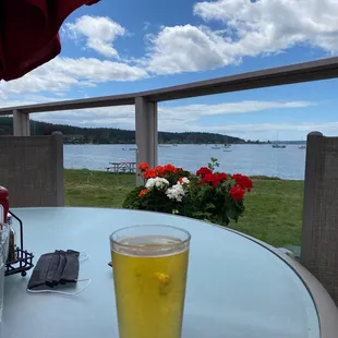 a glass of beer on a table