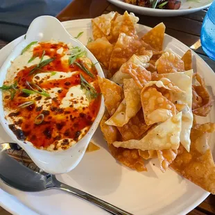 Crag Rangoon Dip, more sweet than savory but the wonton chips were delicious with it