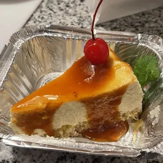 Pineapple Cheesecake with Guava Sauce