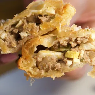 the inside of a pastry