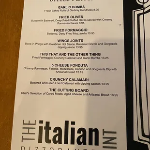 menu