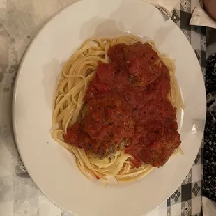 Spaghetti and meatballs