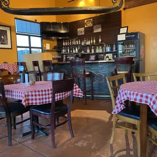 Tables with cloth tablecloths