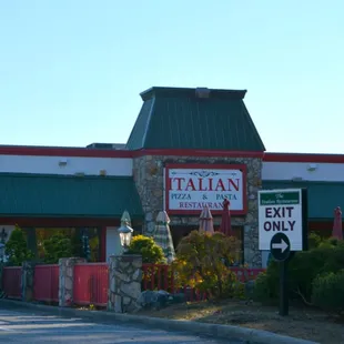 a car parked in front of it