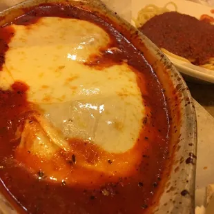 Chicken parmigiana w/ spaghetti