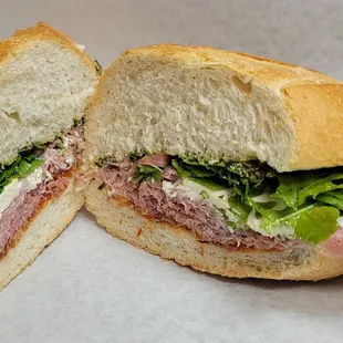 a sandwich cut in half