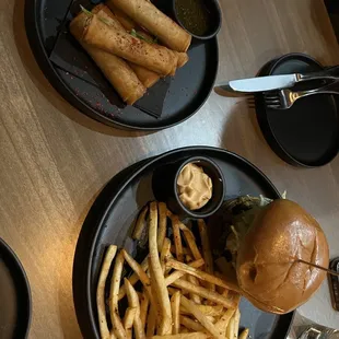 Wagyu burger and lumpia