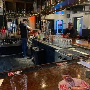 An awesome bartender and Jeremy who we just met! Jeremey got us a shot and was only the second person we talked to here in Texas.