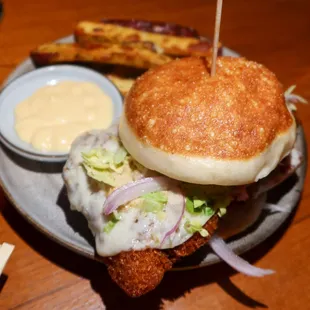 chicken sando the size of a UFO