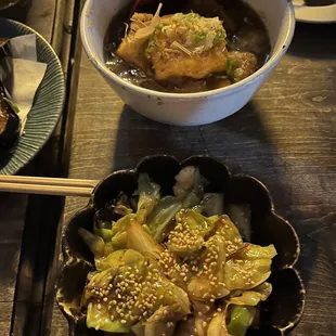 Agedashi TOFU and Addictive Cabbage