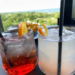 two drinks on a table