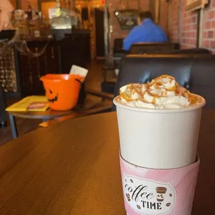 Nutty pumpkin hot coffee