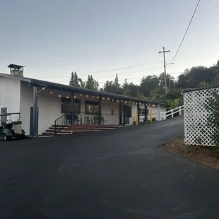 Outside the front desk where you check in