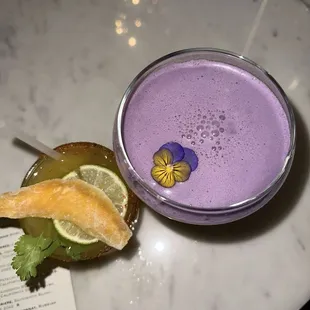 Pura Vida and Ube (mocktail)