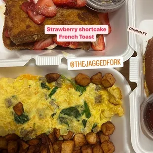 Strawberry Shortcake French Toast + a made to order omelette