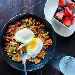 Veggie Skillet (DD) with poach eggs