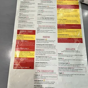 The menu