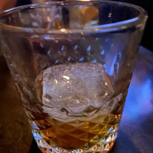 a glass of whiskey