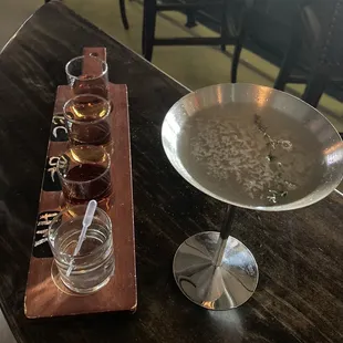Whiskey flight &amp; lavender vanilla martini.