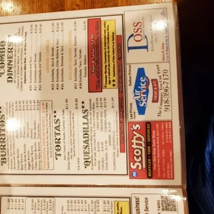the menu for the jalapeno grill