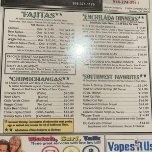 menu