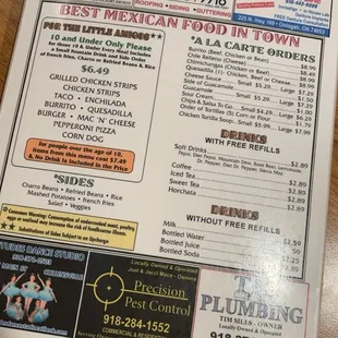 menu