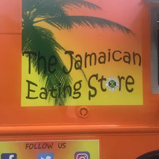 an orange food truck