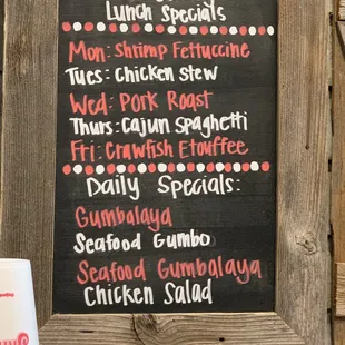 Weekday Lunch Specials