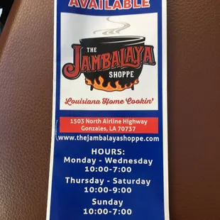 Menu cover