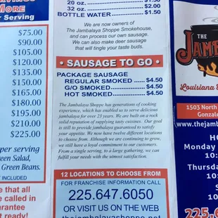 Go on and order ya deer sausage, ya hear?