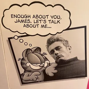 That about sums it up: Garfield and James Dean