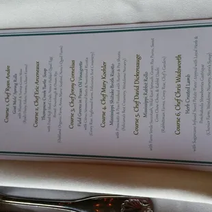 Dinner In The Fields - 7 Course Menu