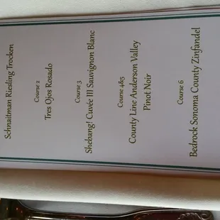 7 Course Meal Paired with a small glass of wine - Wine Pairing Courtesy of Lirette Selections