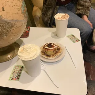 House chai tea lattes and mini cheesecake
