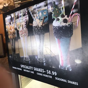 a variety of ice cream sundaes