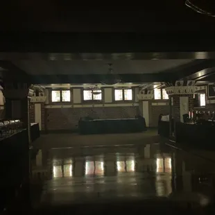 Tour of building.. believe this was the ballroom. Look at the pretty stained glass
