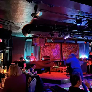 a group of people playing music