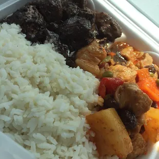 Two item combo: dinuguan and menudo