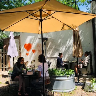 Cozy back patio...pure Ann Arbor in spades.