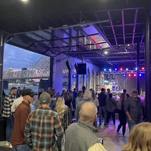 a large group of people standing in line