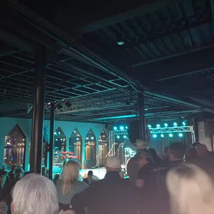 a crowd of people watching a performance