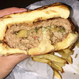 Stuffed Jerk Burger - The best burger in Lexington!