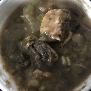 Jerk Chicken Gumbo with rice. By far my favorite gumbo in Lexington!