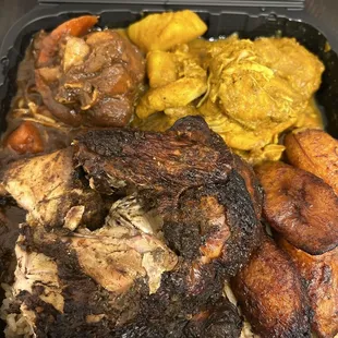 Jerk, Curry, and Brown Stew Chicken Sampler