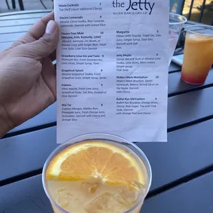 Drink menu